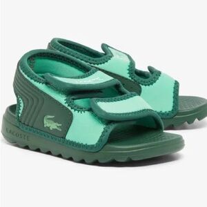Lacoste Kids' Mint and Forest Green Velcro Sandals